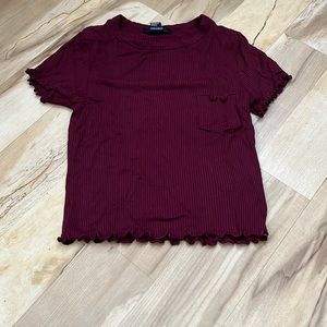 forever 21 maroon crop top